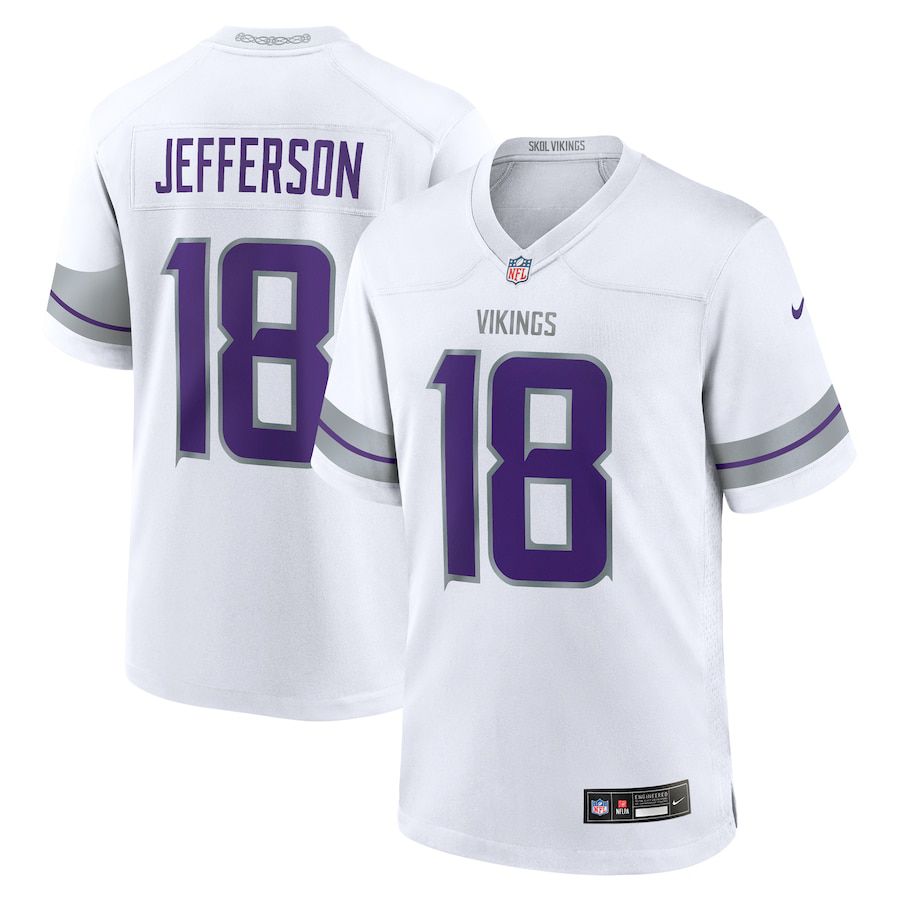 Men Minnesota Vikings #18 Justin Jefferson Nike White Alternate Game Player NFL Jersey->minnesota vikings->NFL Jersey